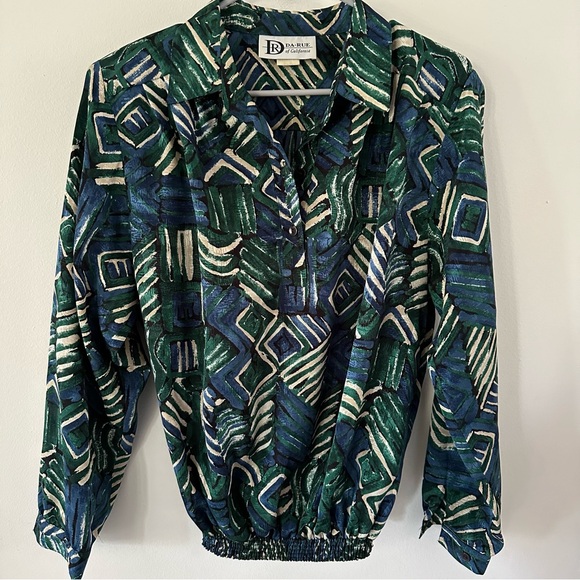 80s Da Rue Vintage Bomber Blouse Sz 14 (QQ) - Picture 1 of 3